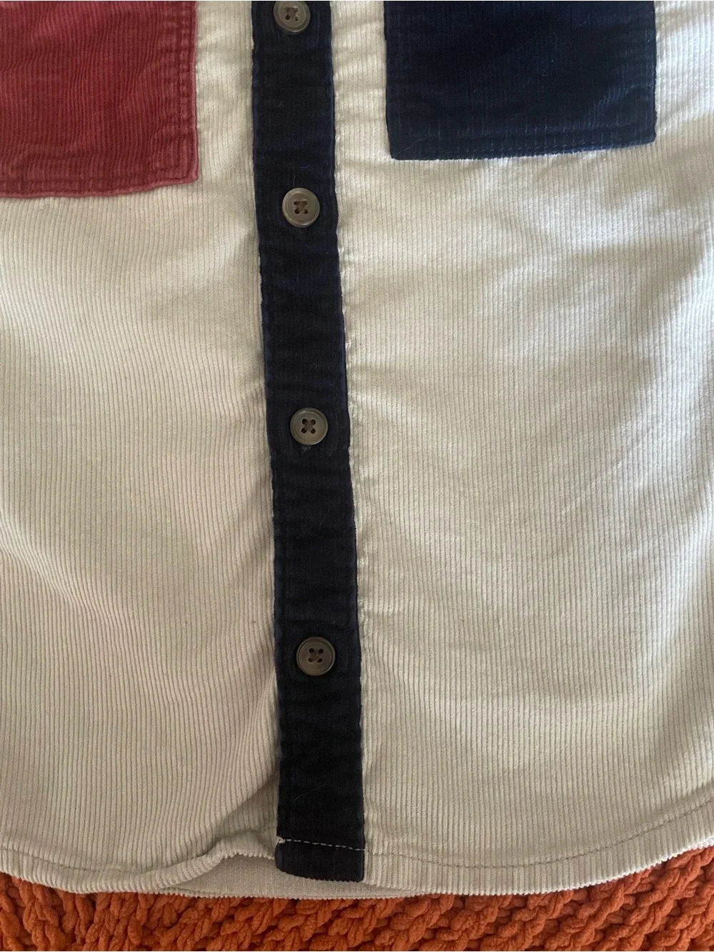Old Navy Toddler Boys 4T Long Sleeve Color Block Button-Up Shirt Pocket